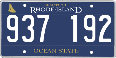 RI license plate 937192