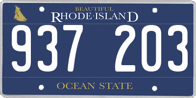 RI license plate 937203