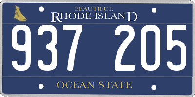 RI license plate 937205