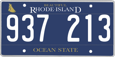 RI license plate 937213