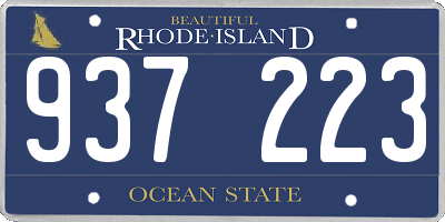 RI license plate 937223