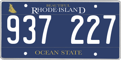 RI license plate 937227
