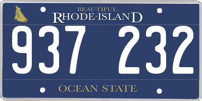 RI license plate 937232