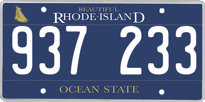 RI license plate 937233