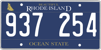 RI license plate 937254