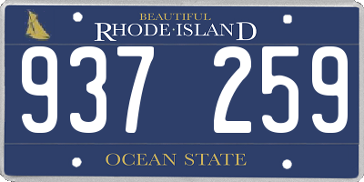 RI license plate 937259