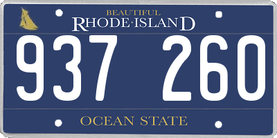 RI license plate 937260