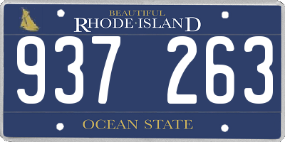 RI license plate 937263