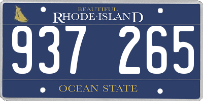 RI license plate 937265