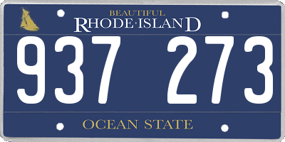 RI license plate 937273