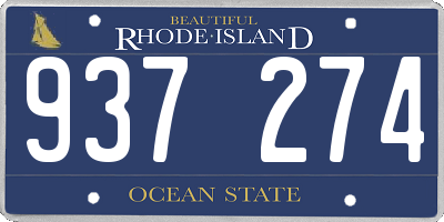 RI license plate 937274
