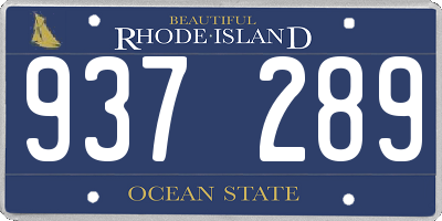 RI license plate 937289