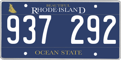 RI license plate 937292