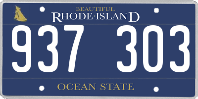RI license plate 937303