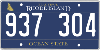 RI license plate 937304