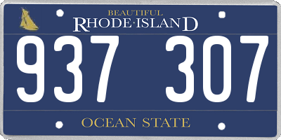 RI license plate 937307