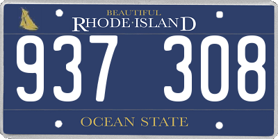 RI license plate 937308
