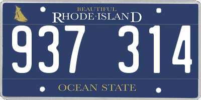 RI license plate 937314