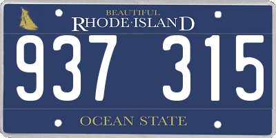 RI license plate 937315