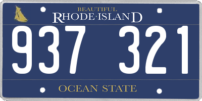 RI license plate 937321