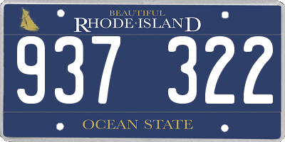 RI license plate 937322