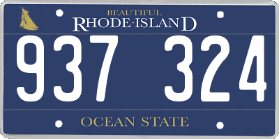 RI license plate 937324