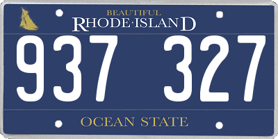 RI license plate 937327