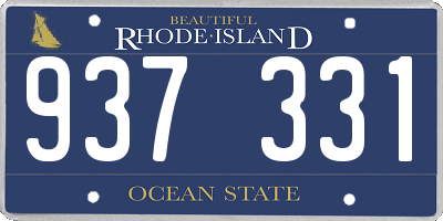 RI license plate 937331