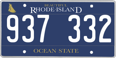 RI license plate 937332