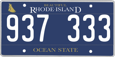 RI license plate 937333