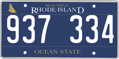 RI license plate 937334