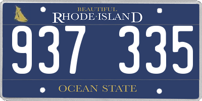RI license plate 937335