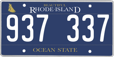 RI license plate 937337