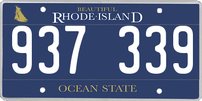 RI license plate 937339