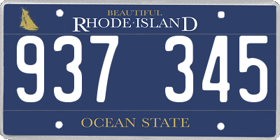 RI license plate 937345