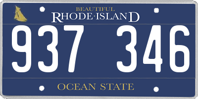 RI license plate 937346