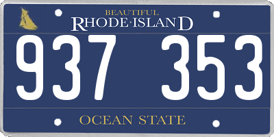 RI license plate 937353