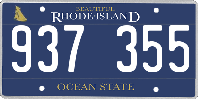 RI license plate 937355
