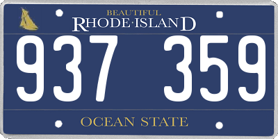 RI license plate 937359