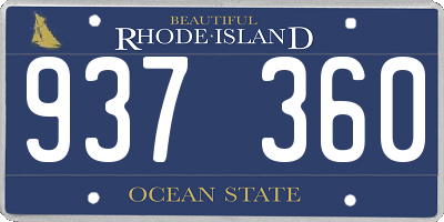 RI license plate 937360