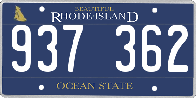 RI license plate 937362