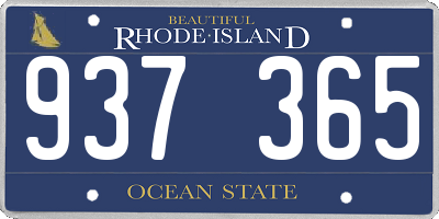 RI license plate 937365