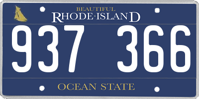 RI license plate 937366