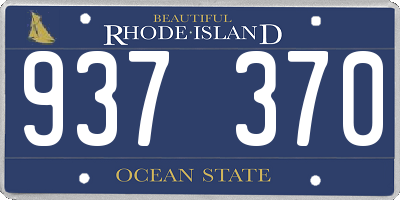 RI license plate 937370
