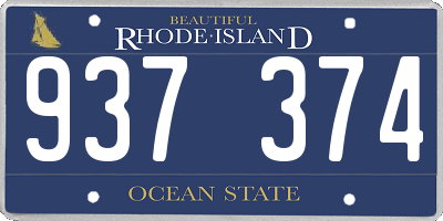 RI license plate 937374
