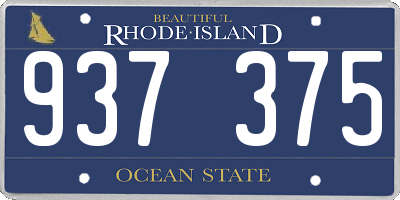 RI license plate 937375