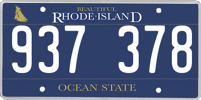 RI license plate 937378
