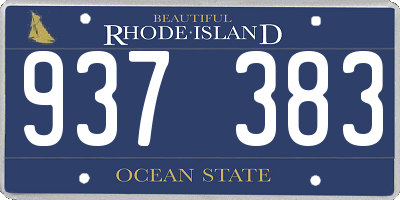 RI license plate 937383