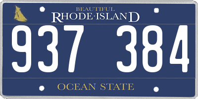 RI license plate 937384