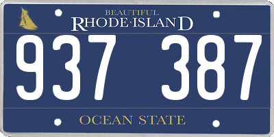 RI license plate 937387